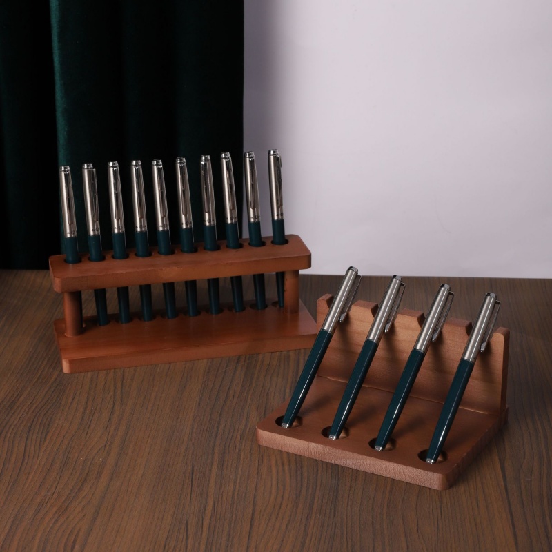 Tactical Pen Tool - 나무 펜 스탠드 4/10 슬롯 다기능