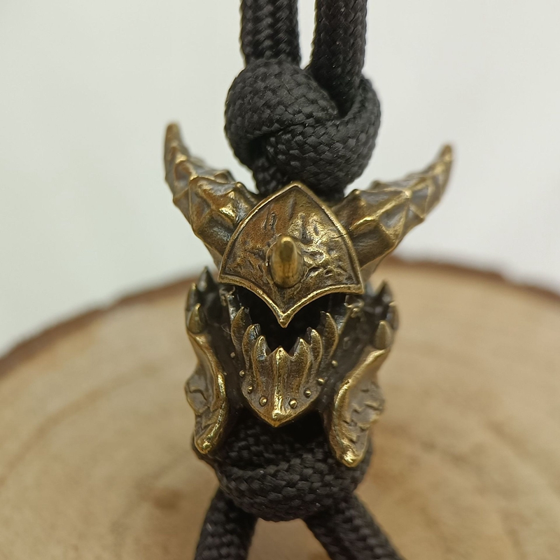 Paracord Survival Bracelet - 죽음의 헬멧 황동 칼 비즈 EDC