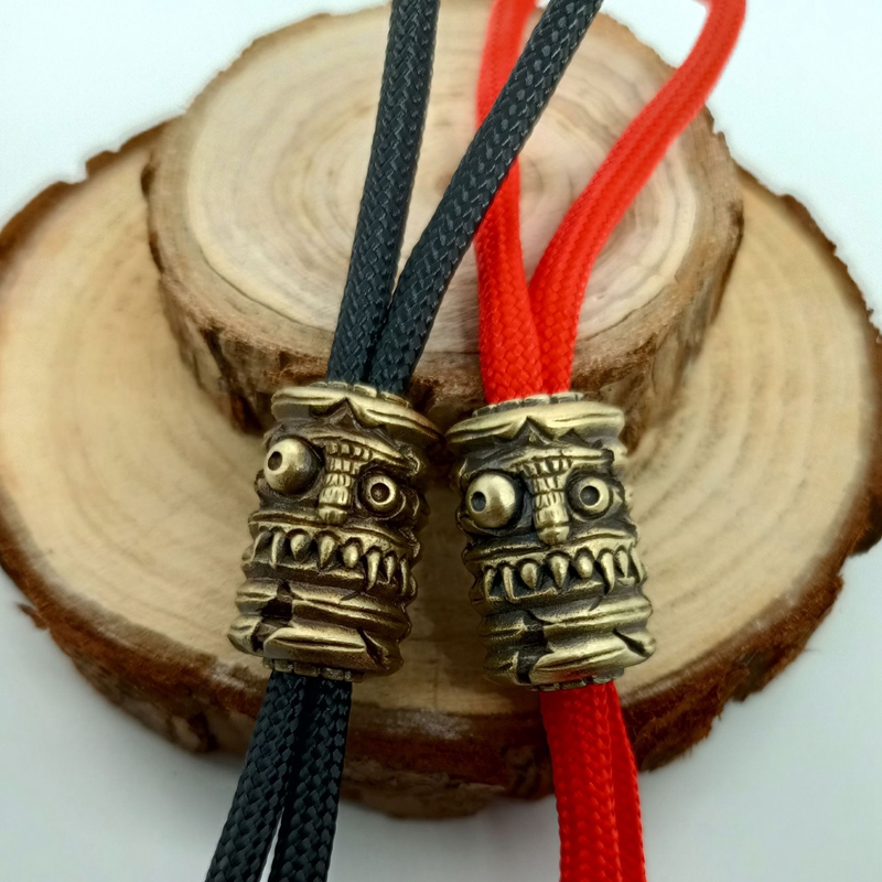 Paracord Survival Bracelet - 그린 랜턴 페이스 황동 나이프 비즈