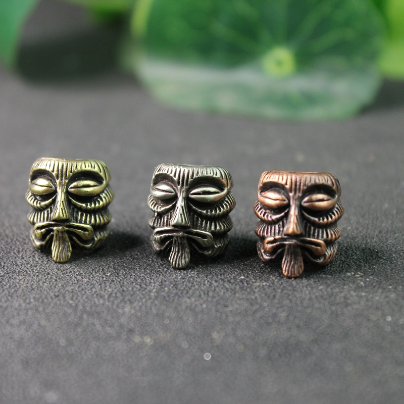 Paracord Survival Bracelet - 마야 토템 명상가 황동 EDC 아웃도어