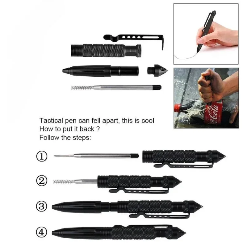 다기능 전술 펜 자기 방어 비상 생존 미끄럼 방지 유리 - Tactical Pen Tool 리뷰 및 가격