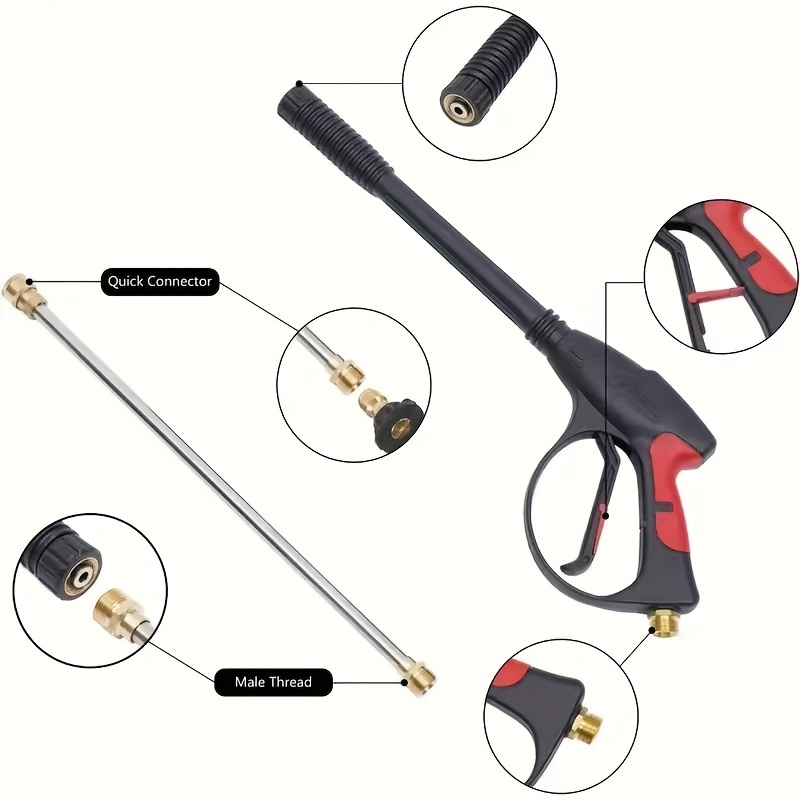 휴대용 고압 세차 건, 조절 가능한 연장봉 포함, 가정 - Gun Cleaning Rod 리뷰 및 가격