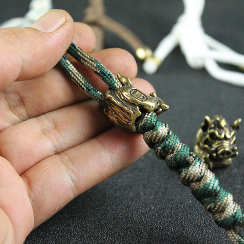 DIY 황동 멧돼지 킹 나이프 구슬 끈 펜던트, 야외  - Paracord Survival Bracelet 리뷰 및 가격